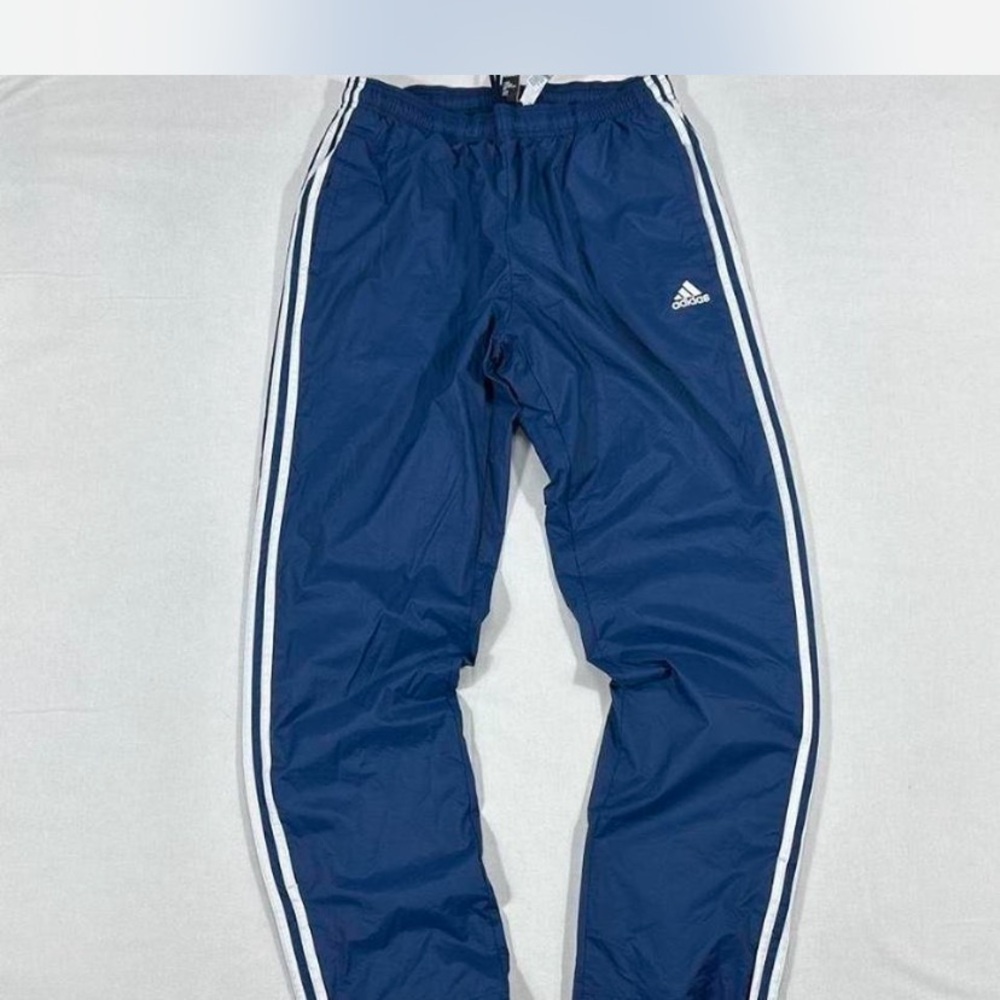 Classic Nylon Navy Blue Adidas Sweatpants